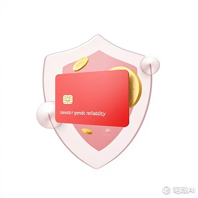 金融信用卡安全盾牌3D效果图