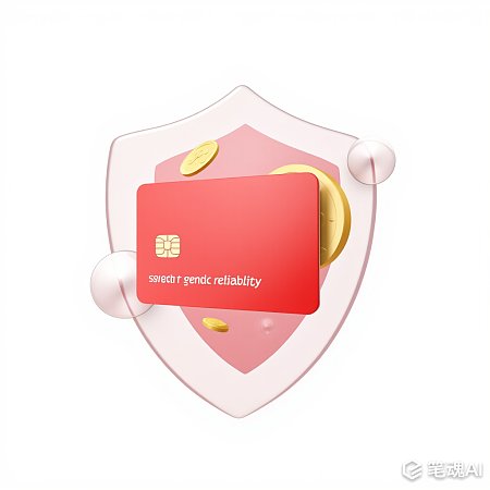 金融信用卡安全盾牌3D效果图