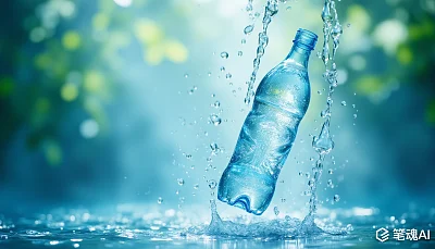 透明1升塑料水瓶清新光影摄影