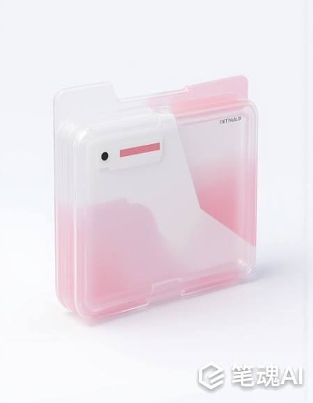 粉色渐变透明塑料收纳盒简约风格