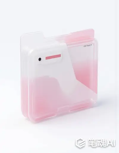 粉色渐变透明塑料收纳盒简约风格