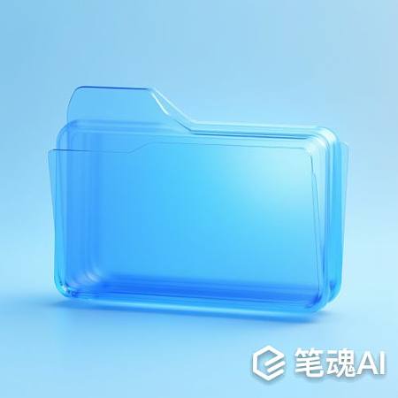 蓝色透明文件夹简约现代风格