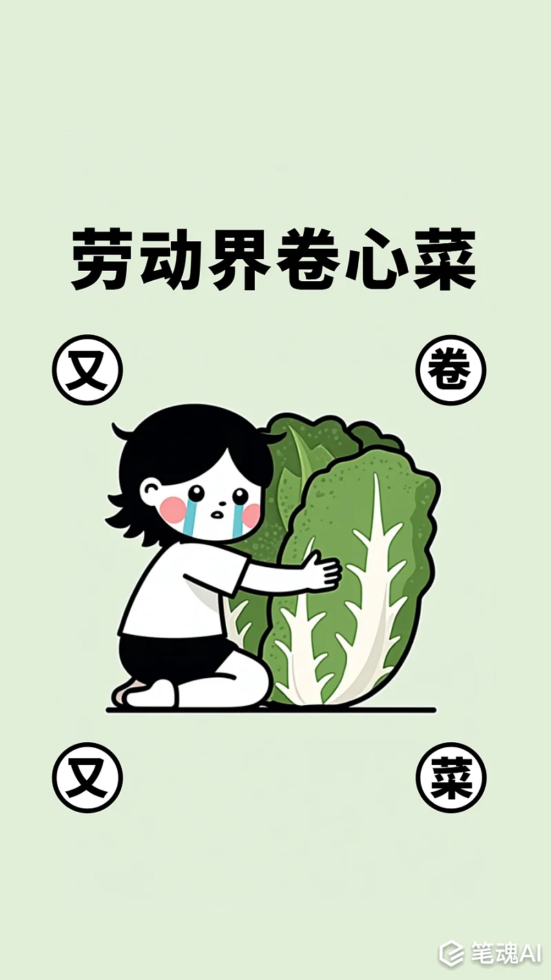 内卷反内卷又卷又菜卡通搞笑手机壁纸