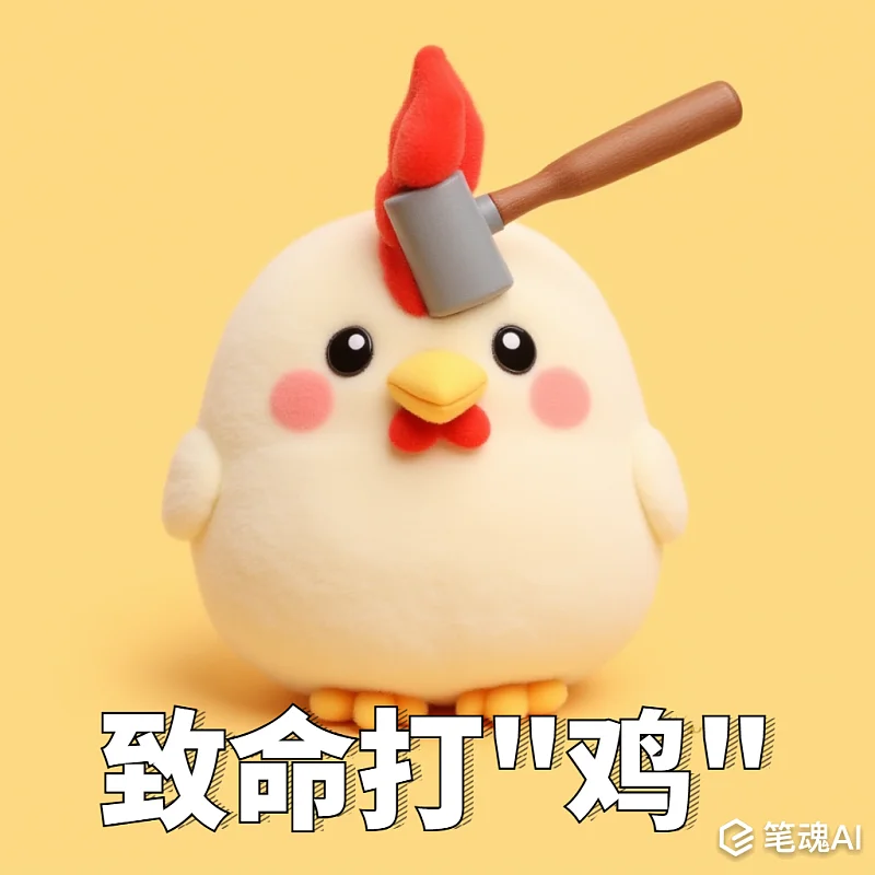 致命打击谐音梗表情包3D卡通